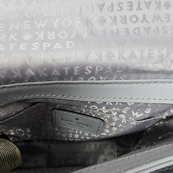 Kate Spade Lauren Way‎ Carsen Saffiano Leather Crossbody Shoulder Bag Gray Small - Picture 11 of 16